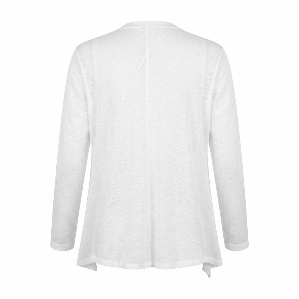 Bluza dama alba cu maneca lunga si decolteu in V asimetric