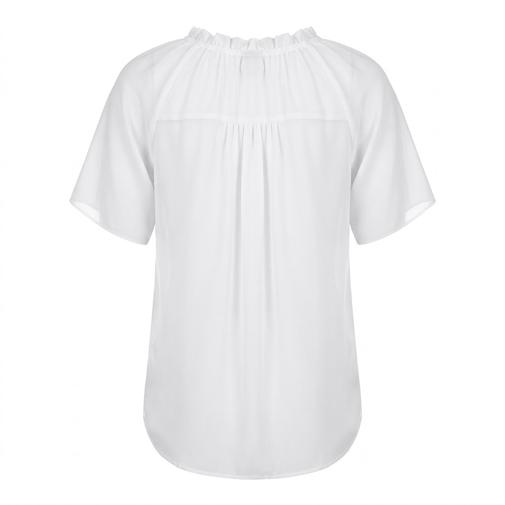 Bluza dama alba umeri goliti bretele subtiri maneci scurte volane decorative