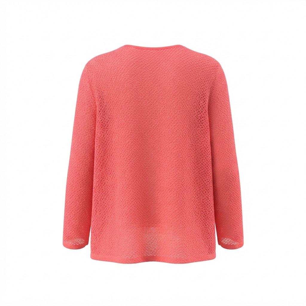 Bluza dama din tricot rosu cu decolteu in V pe fond alb