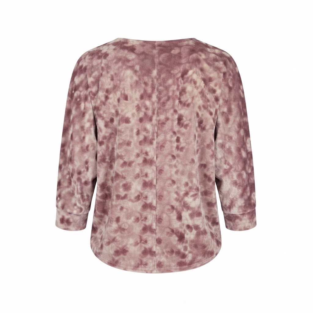 Bluza dama roz cu maneci trei sferturi si imprimeu floral