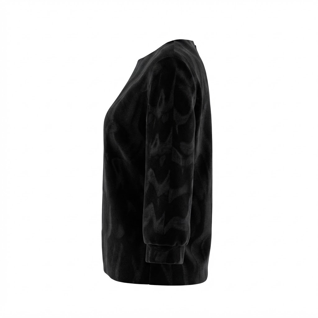 Bluza neagra de dama, maneca lunga, guler rotund