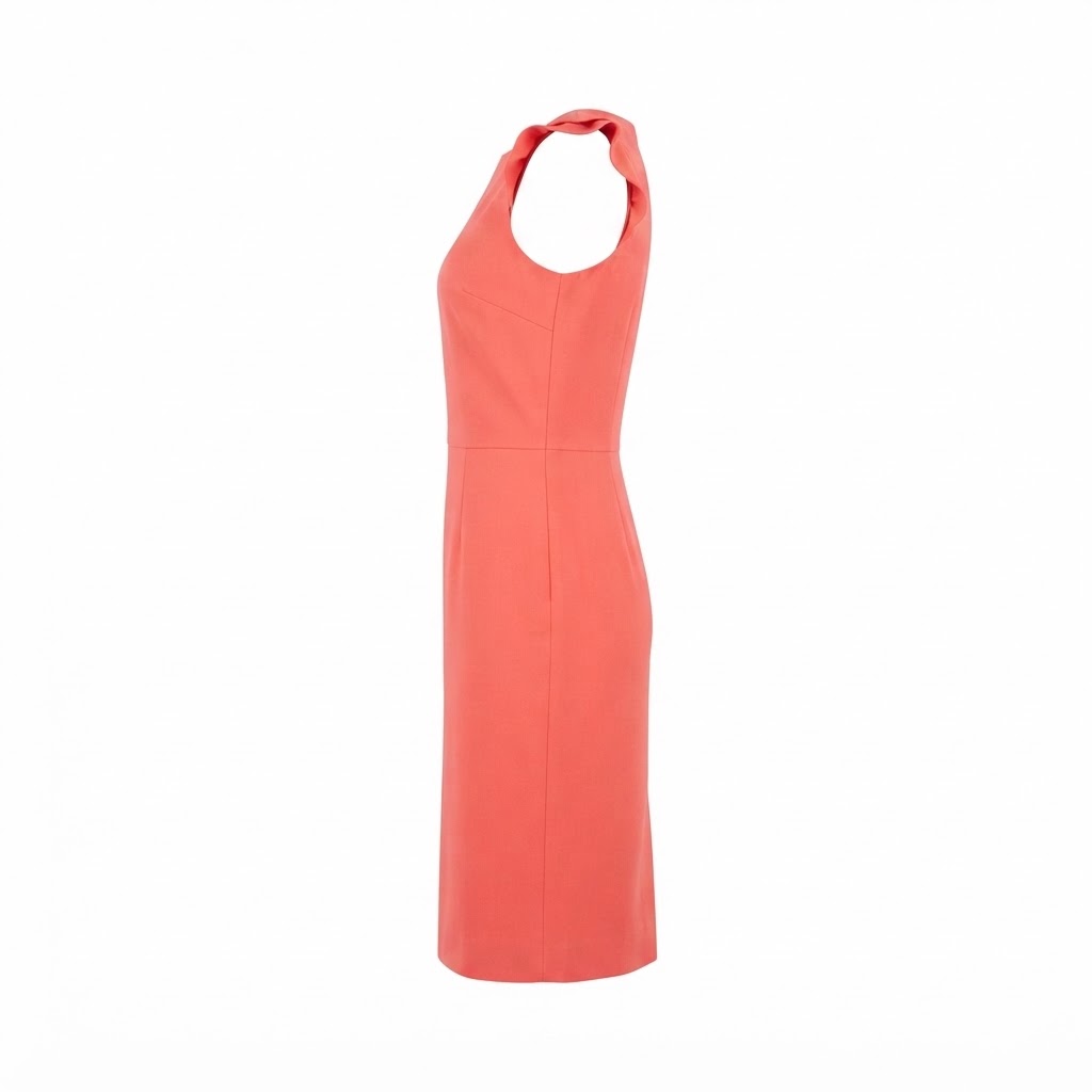 Rochie midi de dama portocalie cu volane pe umeri