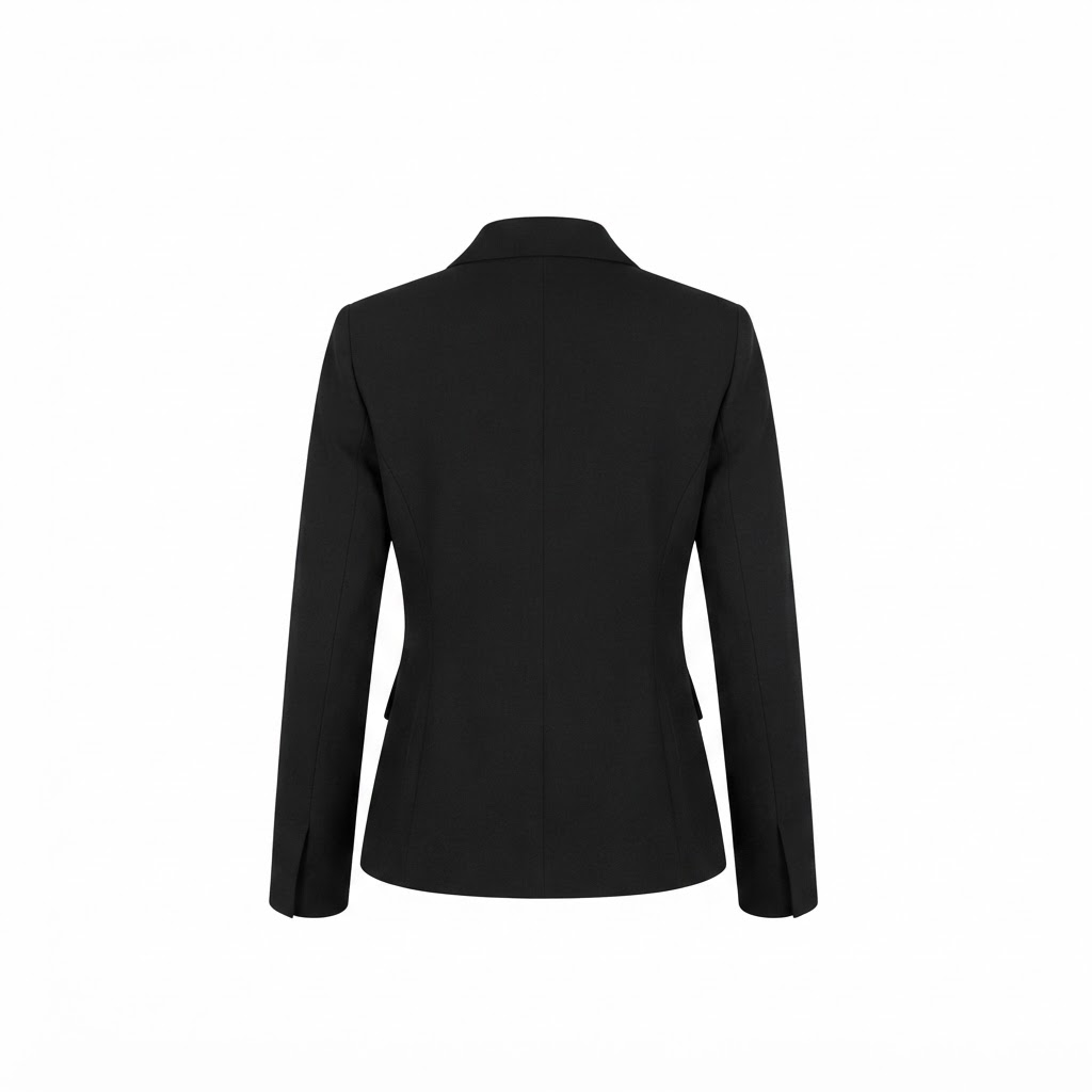 Sacou negru de dama elegant cu inchidere frontala cu nasturi